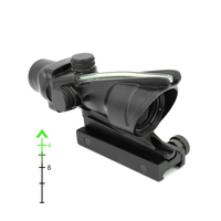 Taktik ACOG 4X sıfır ayarı kapsam yeşil gerçek Fiber cam Reticle avcılık optik silah nişan dürbünü ile orijinal markalama