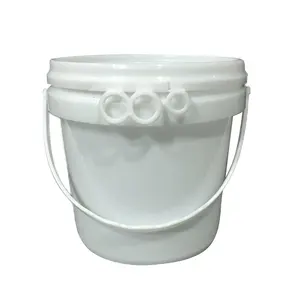 Secchio in plastica con coperchio, economico, piccolo, grande, 5 litri 10 litri 20 litri, adatto per alimenti, vernice sicura, popcorn, bianco, 5 galloni