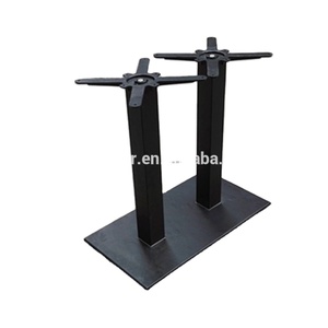 Base de Mesa Rectangular de Hierro Fundido de Doble Columna, Pintada en Negro Mate, Personalizable, <span class=keywords><strong>para</strong></span> Restaurante, Disponible en Varios Tamaños - Product Image 2