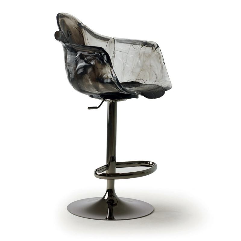 Gris + miroir pieds en acier inoxydable