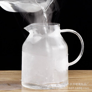 Carafe à eau froide en verre transparent grande capacité avec couvercle en acier, idéale pour les jus de fruits et le thé en été, parfaite pour les fêtes - Product Image 2