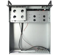Armoire informatique industrielle 4U avec écran LCD de contrôle de température, panneau en aluminium, compatible carte mère BTX, en stock, ventilateur de serveur en rack, plastique
