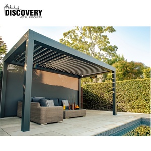 Pergola di lusso in alluminio all'aperto con tetto motorizzato e pannello solare opzionale <span class=keywords><strong>per</strong></span> case intelligenti - Product Image 4