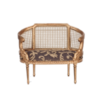Miniature maison de poupée Style victorien Vintage fauteuil canapé en bois Mini meubles échelle 1:12 maison de poupée canapé
