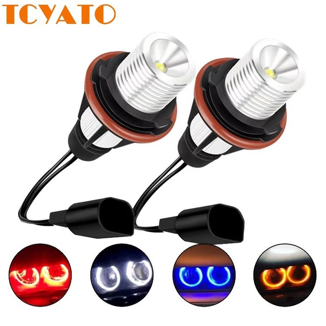 TCYATO Ultra Bright Angel Eyes 5W Yellow LED Car Headlight Bulb Led Bulbs for Cars