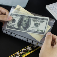 Pochettes de classeur A6 transparentes givrées à double et triple fermeture éclair en PVC, enveloppes à monnaie pour organiseur de budget et carnet