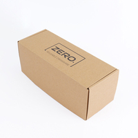 Boîte d'emballage pliable en carton ondulé recyclé avec logo personnalisé imprimé en relief, impression 4 couleurs