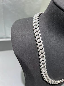 Collar de Cadena Cubana Unisex de Plata de Ley de 16 Pulgadas con Moissanita VVS de 12 mm, en Oferta - Product Image 4