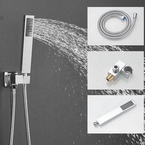 Ensemble de <span class=keywords><strong>douche</strong></span> encastré moderne chromé pour salle de bain, mitigeur monocommande, pommeau de <span class=keywords><strong>douche</strong></span> mural effet pluie avec fonction pause, idéal appartement et hôtel - Product Image 6