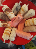 Glaçons en vrac pour sacs tubulaires pour l'emballage de smoothies au lait, haute résistance à la traction, qualité alimentaire, sans BPA, plastique recyclable, bonbons glacés