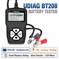 Probador de Baterías Automotrices UDIAG BT208 12V 24V, Analizador Digital de Conductancia, Prueba de Arranque y Carga CCA para Automóviles, Camiones y Motocicletas