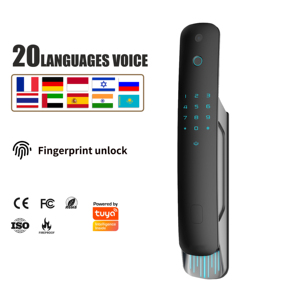 Thông Minh Tự Động 3D Mặt Nhận Dạng Dấu Vân Tay Không Dây Wifi An Ninh Máy Ảnh Cửa Khóa Tuya Nhà Nhôm OEM/ODM Gỗ Đám Mây - Product Image 2