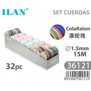 Cordoncino in poliestere Ilan a coda di topo 1,5 mm 15 m Set da 32 pezzi per lavori artigianali - Product Image 3