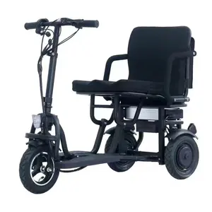 New Design Folding Electric Trike 3 Wheel Mobility Scooter With 48V 350W Dual Motor 10 Inch Tires And Disc Brake For Elderly