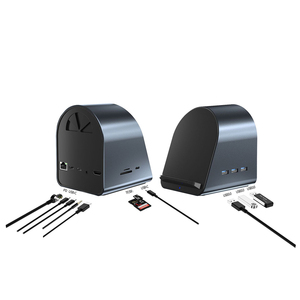 Estación de acoplamiento de concentrador 11 12 tipo <span class=keywords><strong>C</strong></span> personalizada Dual HDTV SD TF <span class=keywords><strong>USB</strong></span> 3,0 2. 0 10GB PD 100W RJ45 3,5mm Audio Computer Hubs - Product Image 3