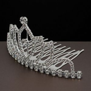 Mini-tiara <span class=keywords><strong>couronne</strong></span> en alliage de haute qualité, couleur or et argent, avec cristaux, pour <span class=keywords><strong>coiffure</strong></span> de mariée, décoration de fête d'anniversaire, peigne à cheveux - Product Image 5