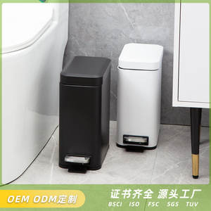 Silent Slow Closing <b>Stainless</b> <b>Steel</b> Trash Can 29.2cm Rectangular Foot Pedal Indoor Waste <b>Bin</b> for Kitchen Bathroom Bedroom - Product Image 3
