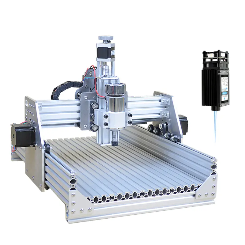 Disassembled DIY 2030 Mini CNC Laser cutting marking engrving Machine 2 in 1 cnc wood Router machine