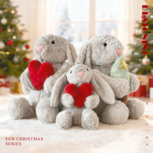 Adorable Peluche Lapin aux Oreilles Tombantes avec Cœur et Arbre, Jouet en Peluche Lapin de Pâques, Cadeau de Fêtes Transfrontalier pour Enfants - Product Image 4