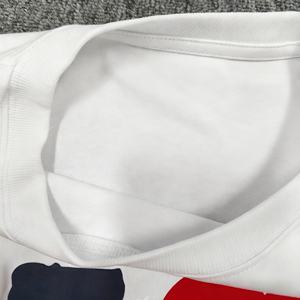 T-shirt de Style chanteur Hip Hop lettre éponge française 100 coton lâche bouffée impression Logo à manches courtes Stock prêt approvisionnement direct - Product Image 4