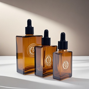 ขวดแก้วหยดทรงสี่เหลี่ยมแบนหรูหรา ขนาด 30 มล. 50 มล. 100 มล. พร้อมปลอกคอสีดำ สำหรับเซรั่มและน้ำมันหอมระเหย - Product Image 6