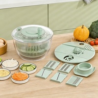 Fabrieksdirect multifunctionele groentesnijder met handmatige draaibare afdruipmand, fruit- en groentedroger, salade-dehydrator