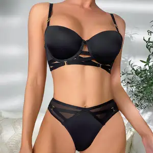 2023 Sexy Push Up Bra Set Seamless Underwear Cross Strap Anti-sagging Large Size Hot Girl Lingerie