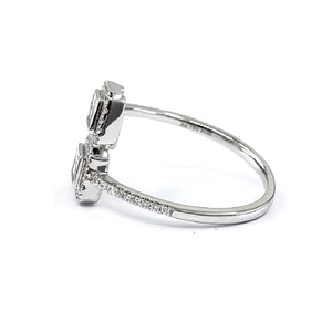 Quick Delivery Fine Jewelry Special Design High End 18k Solid White Gold Natural Diamond Baguette Cluster Wedding Ring for Women - Product Image 2