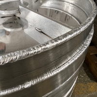 Surface de table ronde en aluminium soudé sur mesure, structure circulaire, plaque de montage centrale, renfort interne, finition texturée