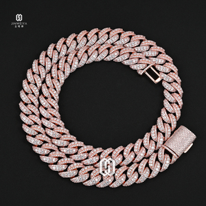 Chaîne <span class=keywords><strong>de</strong></span> rappeur tendance <span class=keywords><strong>en</strong></span> laiton, bijoux hip-hop, chaîne cubaine 14 mm, <span class=keywords><strong>or</strong></span> rose, sertie <span class=keywords><strong>de</strong></span> pierres, collier cubain Miami pour <span class=keywords><strong>homme</strong></span> - Product Image 2