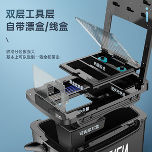 Fishing Box With Wheels Multi Functional 32-45L PP Material <b>Loading</b> Line Storage For Outdoor Fishing Gear - Product Image 1
