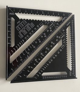 Équerre d'angle en alliage d'aluminium, rapporteur d'angle métrique, règle triangulaire de mesure et de jaugeage pour <span class=keywords><strong>charpentier</strong></span> industriel OEM, 7 et 12 pouces - Product Image 4