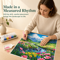 Kit de Peinture Diamant DIY KS Craft Écologique avec Motifs Imprimés – Élégance Florale et Scénique – Diamants en Cristal