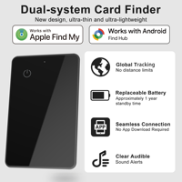 Personnalisation Android IOS Google IP68 Étanche GPS Navigation Globe Tracker Anti-perte Trouver mon portefeuille intelligent Tracker Card