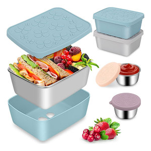 Boîte à lunch promotionnelle en acier inoxydable, compatible micro-ondes, pour cuisine et voyage, avec couvercle en silicone, design multifonctionnel - Product Image 2