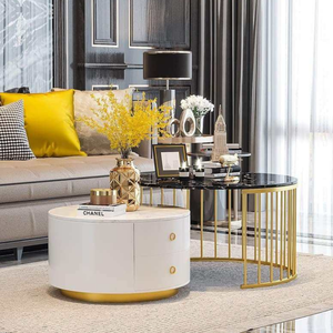 Modern Luxury Coffee <b>Table</b> <b>with</b> Solid Wood Frame and Marble Top Living Room Furniture Contemporary Design Hot Sale - Product Image 6