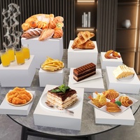 11 pièces de supports à gâteau de luxe modernes en acrylique pour baby shower, table cube multicolore