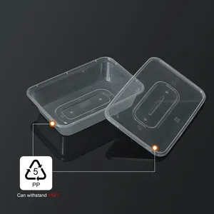 Nhựa dùng một lần thực phẩm Hộp lấy đi thực phẩm container ăn trưa hộp Bento Box với nắp