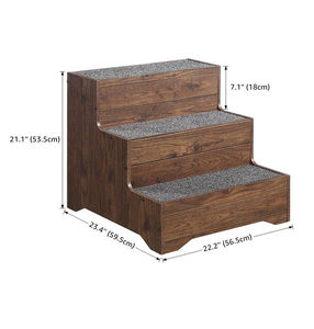 Escaleras de madera de 3 niveles para que los perros y los gatos se suban a la cama Escalera de madera para mascotas Escaleras plegables de madera para mascotas Escalones para perros - Product Image 3