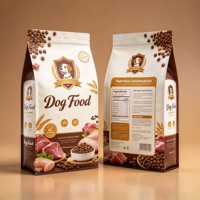 Sac à fond plat personnalisé pour aliments pour chiens, 5 kg, 10 kg, 25 kg, format en vrac, haute barrière, fermeture éclair, emballage pour aliments secs pour animaux de compagnie
