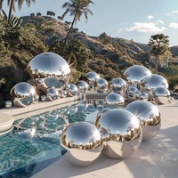 Nouvelles boules disco argentées en PVC gonflable, sphère géante brillante chromée à suspendre pour la décoration d'événements, de fêtes de Noël, DLGZG
