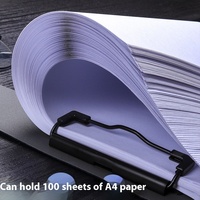 Carpeta de cuero de negocios multifuncional A4 para estudiantes, férula de archivo con patrón de bolsillo elegante, papel de prueba, Bloc de notas, tablero, archivo de Clip
