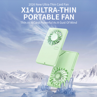 Mini ventilateur personnel rafraîchissant 11600 tr/min, ventilateur portable haute vitesse en forme de carte avec 5 vitesses de vent réglables, fourniture d'usine en marque blanche