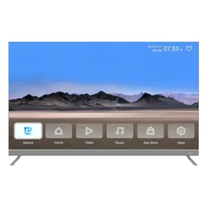 HONGXUNOEM新製品65インチ大型スリムフラットスクリーンフレームレスサウンドバー4KスマートTV