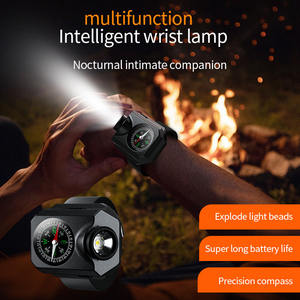 Montre-lampe de poignet XPG avec boussole, 5 cm x 6 cm, LED, pour activités de plein air, course à pied, rechargeable par USB - Product Image 4