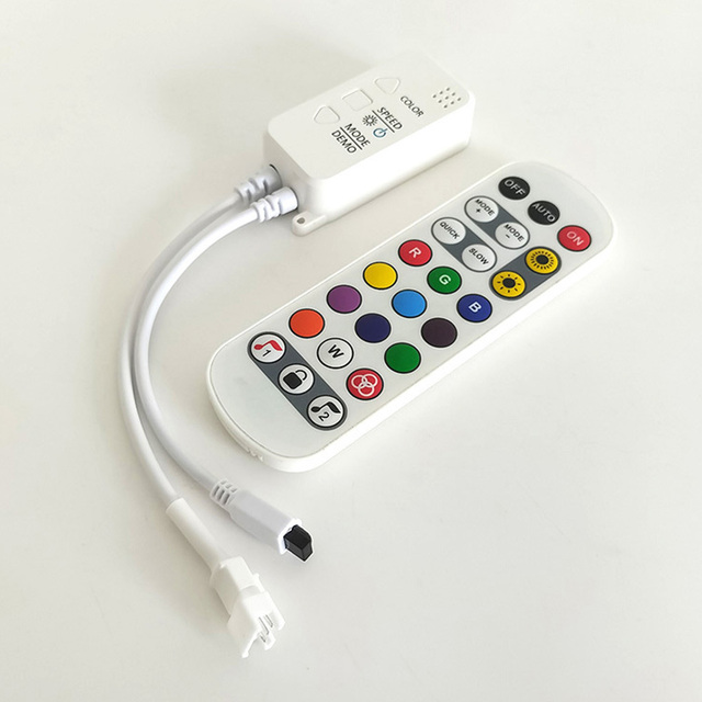 Tuya Smart WiFi Symphony LED Light Strip DC12V Addressable Dream Color RGBIC LED Controller With IR Remote Mobile APP Control