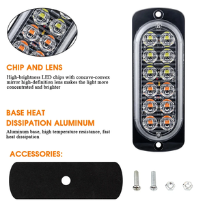 Luz LED de Emergencia Intermitente para Parrilla, Lámpara de Baliza Lateral de 12V y 24V para Remolques, Advertencia Estroboscópica para Coches y Camiones, Nuevo - Product Image 3