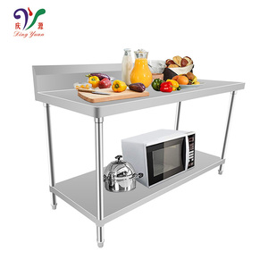 Table de travail de préparation de <span class=keywords><strong>cuisine</strong></span> commerciale <span class=keywords><strong>professionnelle</strong></span> personnalisée oem table de travail rectangulaire en acier inoxydable 304 avec <span class=keywords><strong>étagère</strong></span> finie - Product Image 4