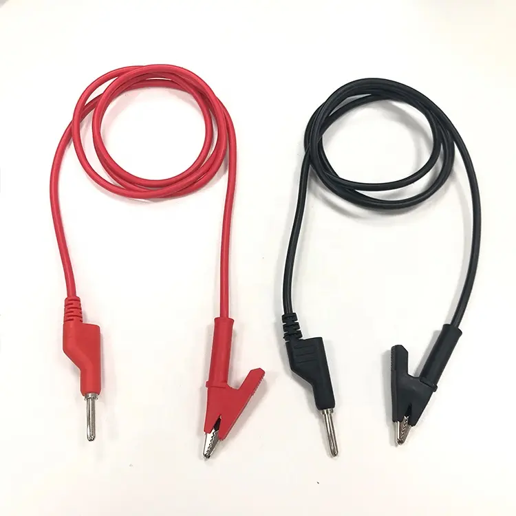 Factory Price Crocodile Clip Power Test Connector 4mm Banana Plug to Alligator Clip Wire