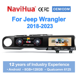 Navihua Dual Screen Auto <b>Car</b> <b>Player</b> Audio System <b>Car</b> Radio Android Linux System LCD Digital Cluster for Jeep Wrangler 2018-2023 - Product Image 3